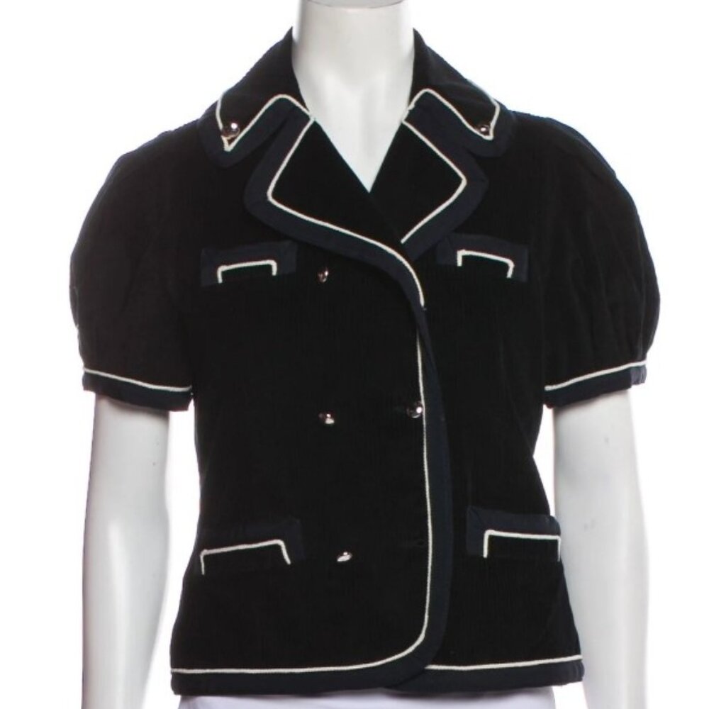 Marc by Marc Jacobs Jacket Blazer Coat Puff Short Sleeves with Trim Accents S